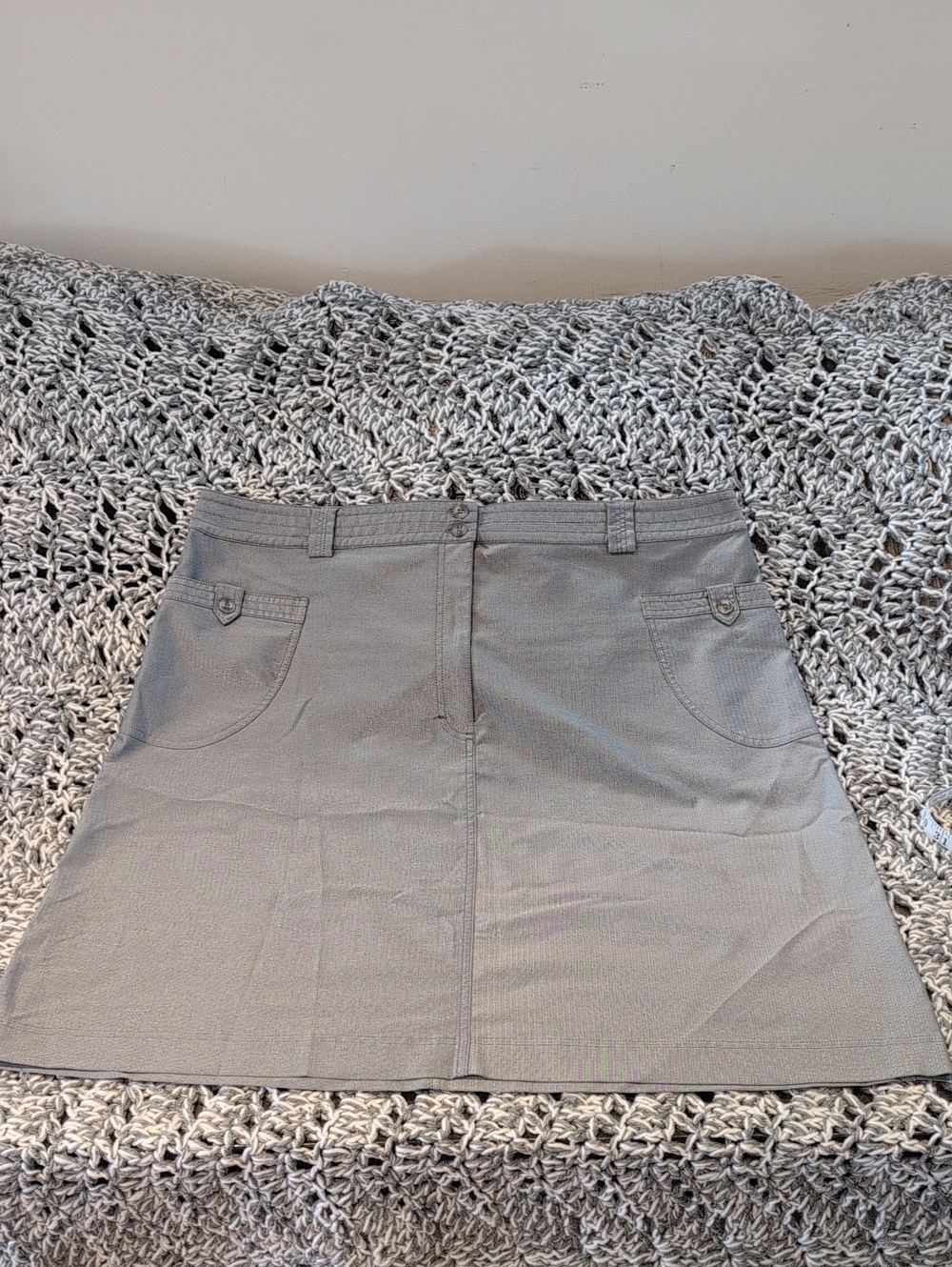 473 - NWOT Tilley Gray A-Line Skirt , Coastal Chic Travel Capsule Quiet Luxury - Picture 2 of 9